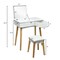 Costway Vanity Makeup Table Cushioned Stool Set W/Flip Top Mirror &1 Drawer Writing Desk